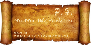 Pfeiffer Hófehérke névjegykártya